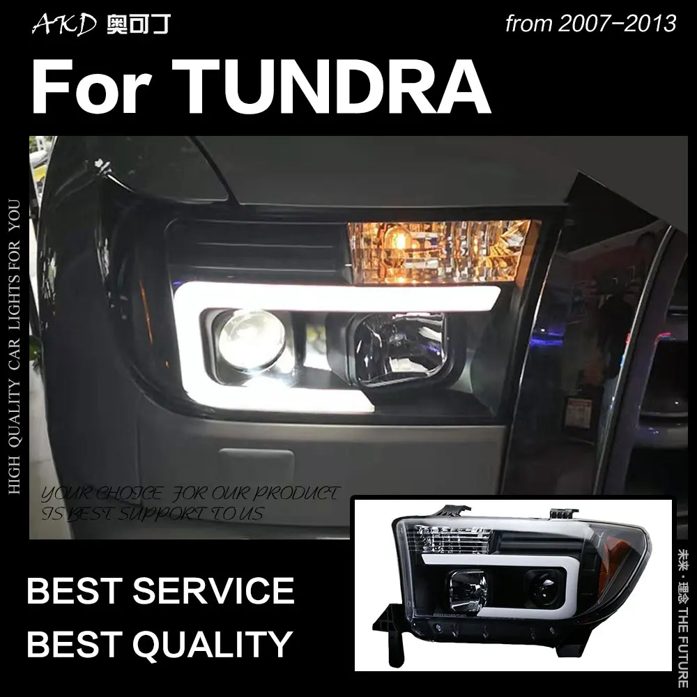 AKD автомобильный Стайлинг для Toyota Tundra фары 2007-2013 Tundra светодиодный фонарь DRL дальнего ближнего света светодиодный ксенон Головной фонарь аксессуары