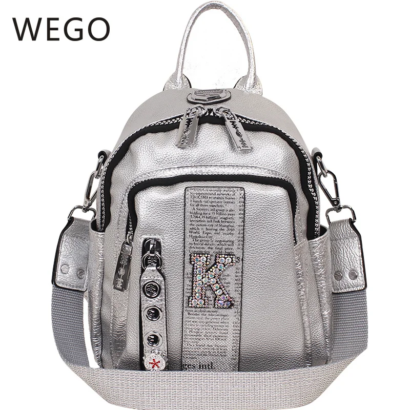 

2019 New Fashion Summer Personality Korean Version Silver Reflective Trend Female Shoulder Bag Multi-pocket Silver Backpack