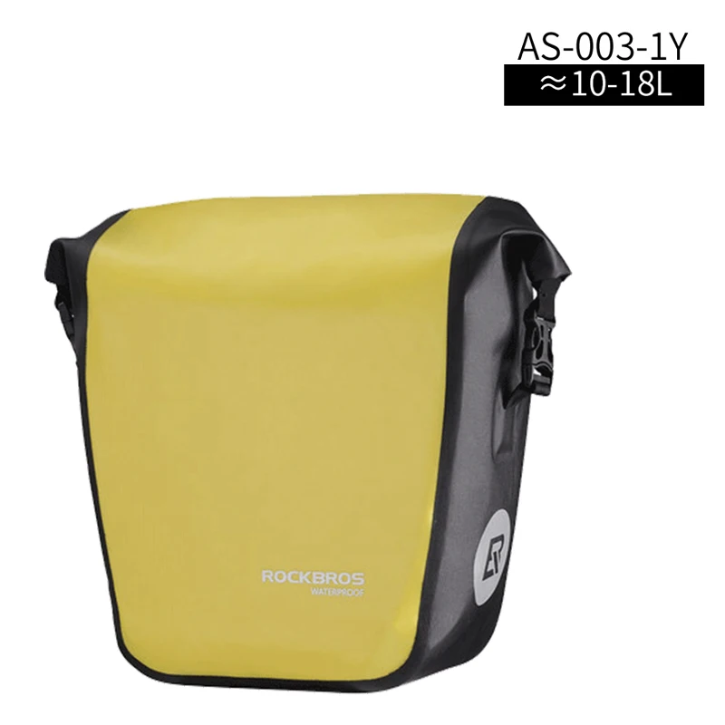 ROCKBROS 18L 27L водонепроницаемые сумки для велосипедов Портативный MTB дорожный велосипед дорожный задний стеллаж рюкзак на плечо аксессуары для велоспорта - Цвет: AS-003 Yellow