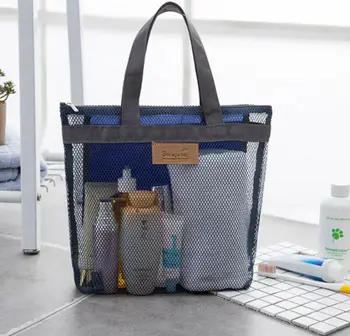 

New Fashion Women Ladies Travel Mesh Zipper Wallet Case Cosmetic Wash Storage Bag Makeup Pouch Blue Gray Pink Red