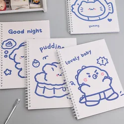 Carnet de notes ours mignon frais à feuilles mobiles, Notebook d'étudiant Transparent à grille givrée 