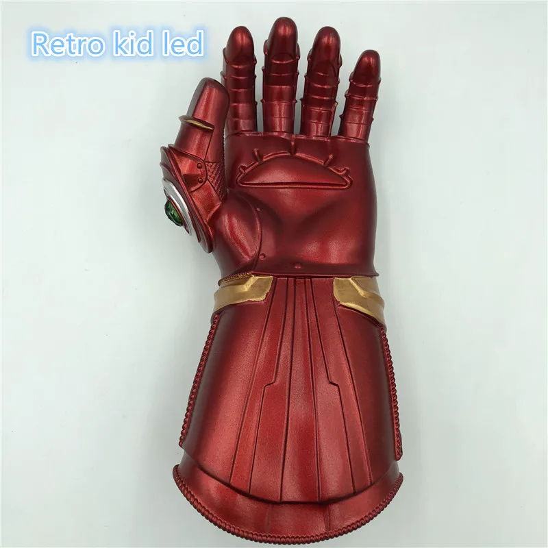 1: 1 светодиодный светильник Thanos Gauntlet Военные перчатки косплей Хэллоуин костюм реквизит Endgame 4 Quantum - Цвет: Retro kid led