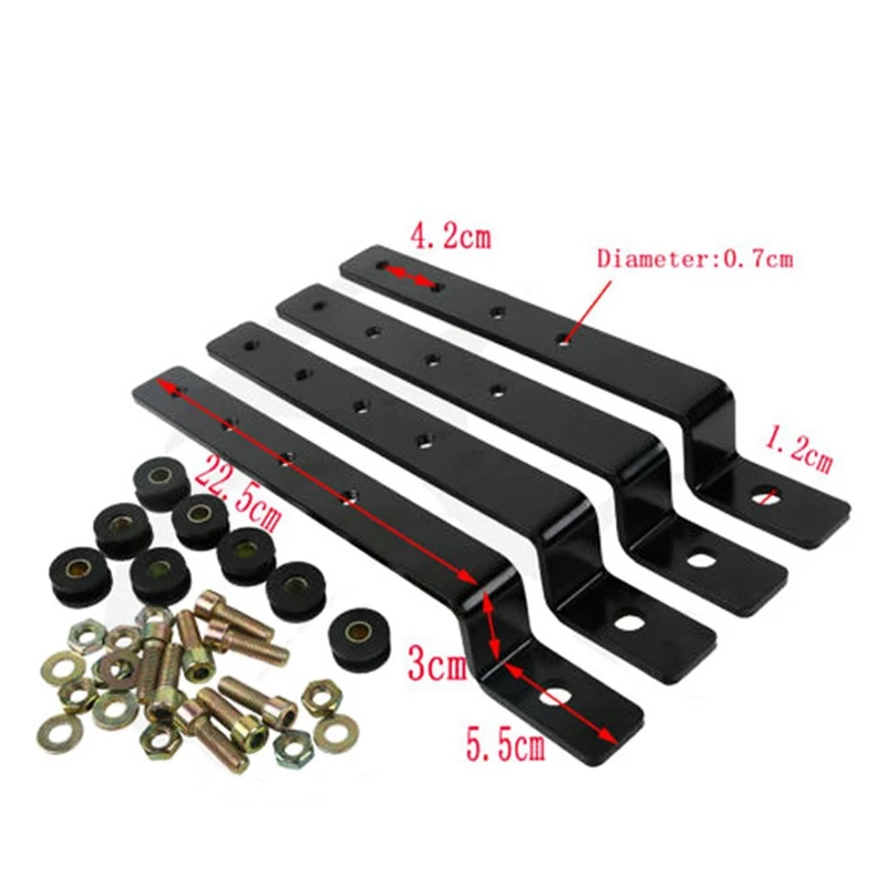 Black Universal Motorcycle Hard Saddlebag Mounting Kit Set for Harley