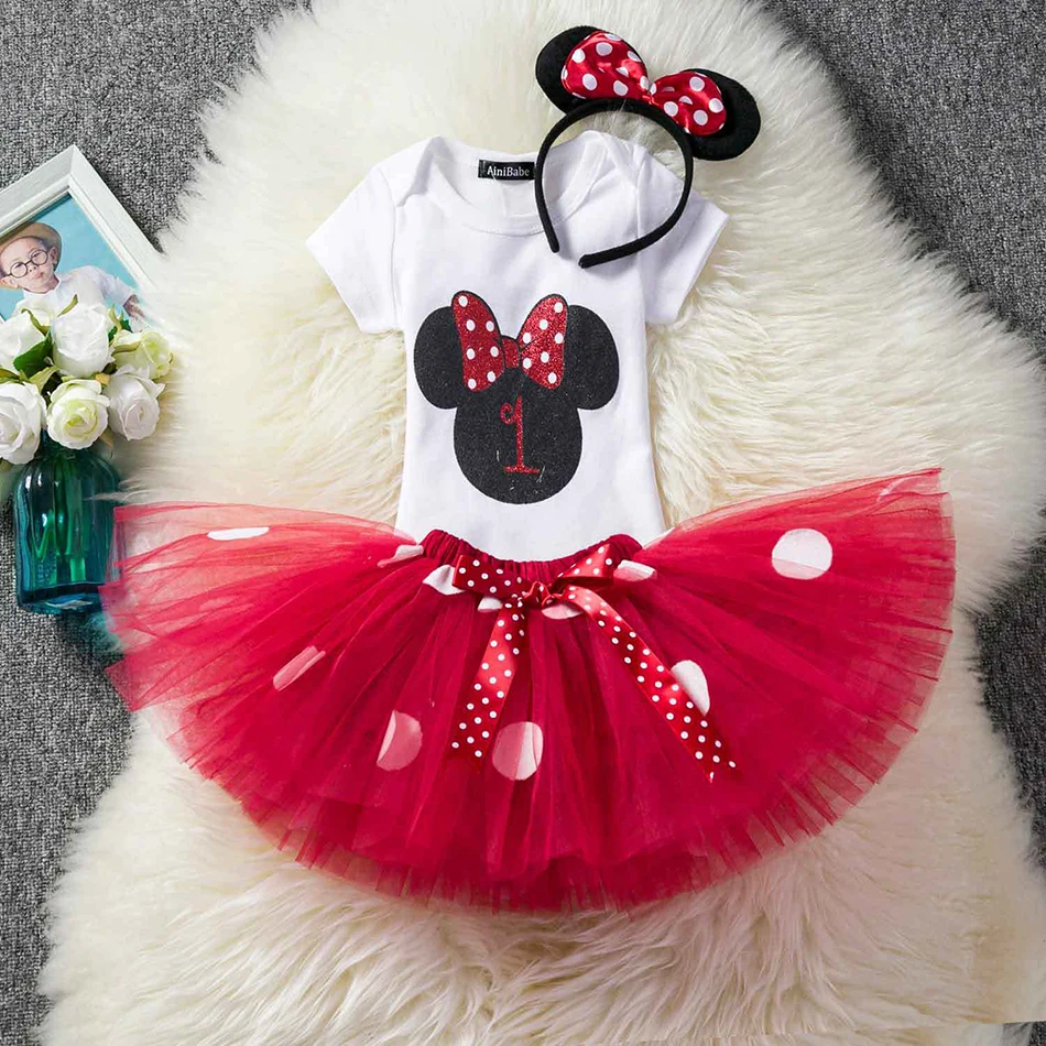 Причудливое платье для дня рождения с Микки-Маусом Минни Детский костюм в