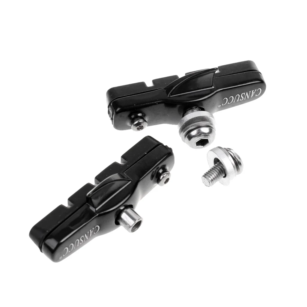 2 шт. Черный дорожный тормоз велосипед велик колодки Блоки зажим для обуви резиновый Металл 52 мм