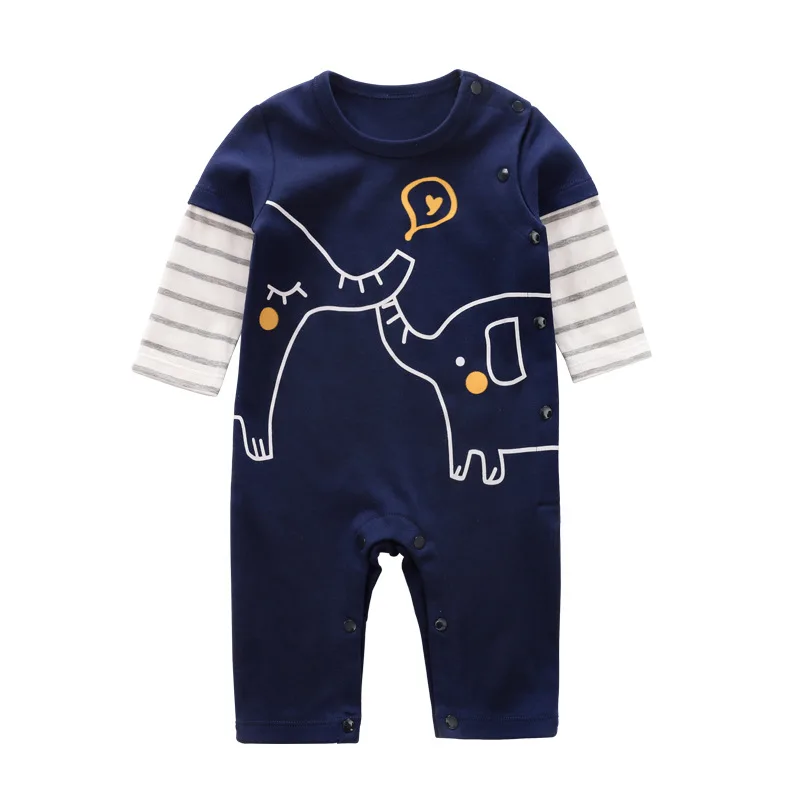 Одежда для новорожденных мальчиков, комбинезон с изображением слона для новорожденных, детский комбинезон, одежда для маленьких детей, детские комбинезоны, Детский костюм