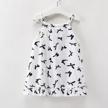 Детское платье с принтом стрекозы для девочек; летняя детская одежда; платья на бретельках для маленьких девочек; хлопковая одежда принцессы без рукавов для малышей
