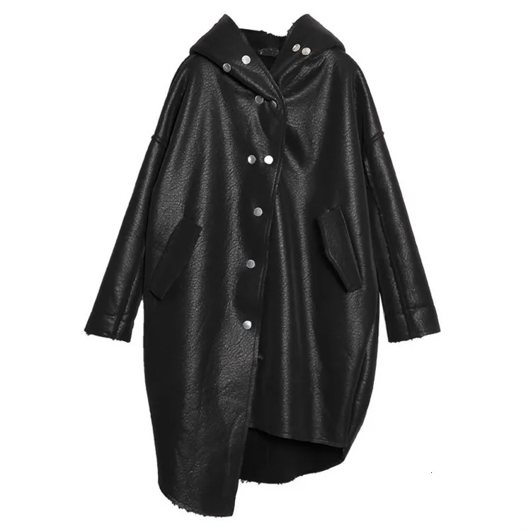 Max LuLu корейская мода зима теплая уличная Женская винтажная кожаная куртка женское Свободное пальто из искусственного меха негабаритная одежда из искусственной кожи