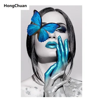 

Vintage Butterfly Girl 5D Square/Round Diamond Embroidery Art Mosaic Cross Diamond Painting Home Decoration Mural New Year Gift