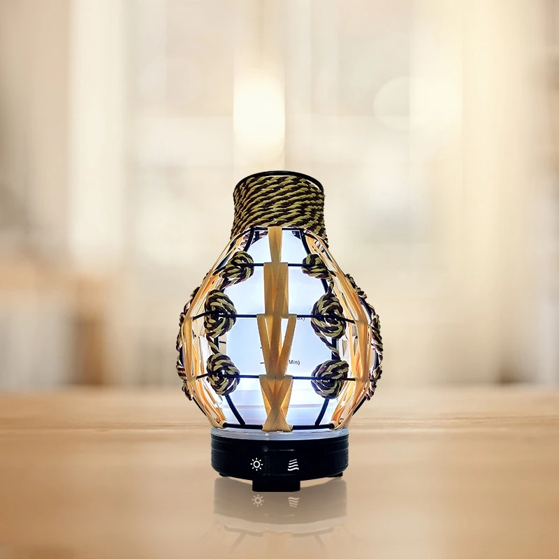 

Essential Oil Diffuser Wrought Iron Hollow 7 Colors LED Night Light Air Humidifier 120Ml with Water and Power Failure Protection