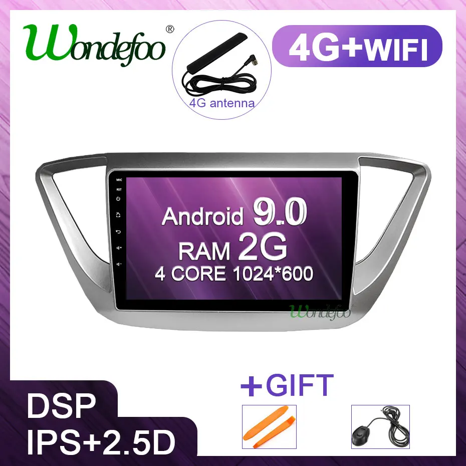 Flash Deal DSP IPS Android 9.0 Car GPS for Hyundai Verna Solaris 2017 2018 Navigation Radio Stereo Auto 4G MODEM Slot No DVD Player 0