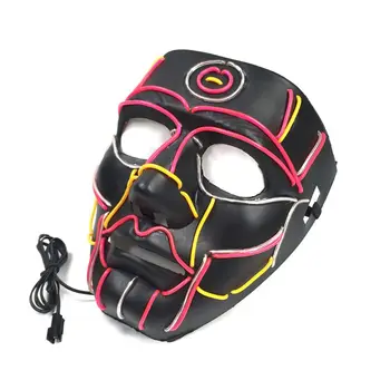 

Halloween Costume Funny LED Mask Purge Wire Skull Masks DJ Party Festival Cosplay Costume Suppliescurrent colorful glowing mask