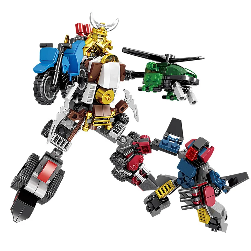 

275pcs 10in2 Mech Robot Building Blocks set Vehicle Car Helicopter Bricks Educational Toys for Children Kids toy