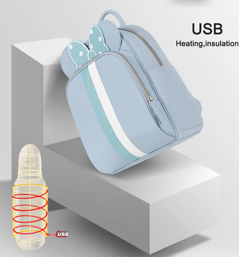 39 Сумка для подгузников с USB подогревом disney, рюкзак для подгузников для беременных, Большой Вместительный рюкзак для кормления, дорожный рюкзак, сохраняющий тепло, дропшиппинг - Цвет: 39