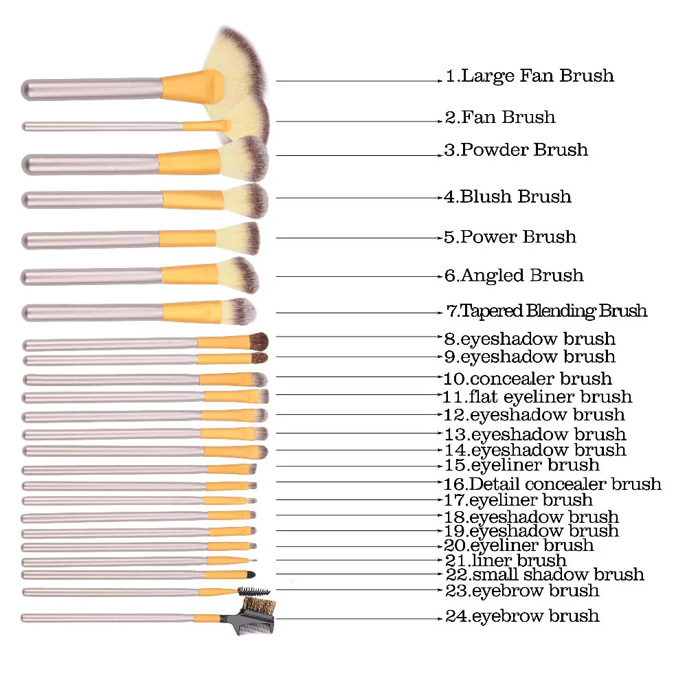 12/18/24Pcs Makeup Brushes Professional Soft Cosmetics Make Up Brush Set Kabuki Foundation Lipstick Brush Beauty maquillaje