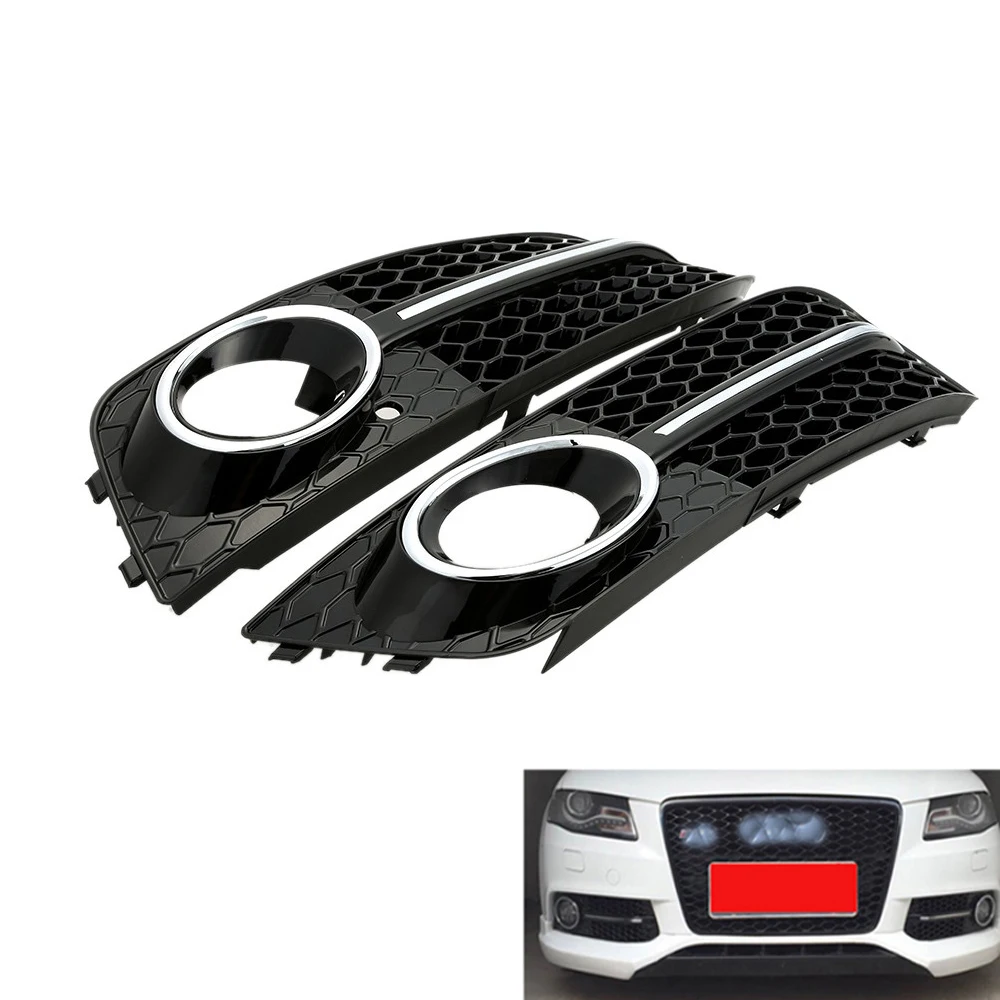 

1 Pair Fog Light Cover Grille Grill For Audi A4 B8 RS4 2008-2012 Car Front Bumper Light Grills in Racing Grills Auto Accessories