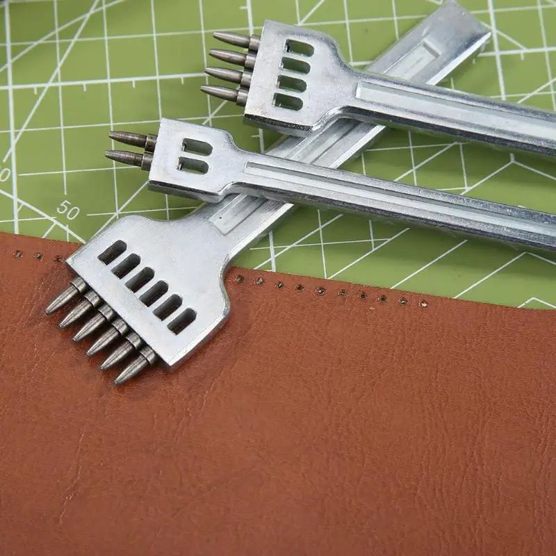 3 шт./компл. Craft Инструменты 4 мм 2/4/6 зубец кожа Перфоратор Инструмент DIY строки кругового вырезать отверстие прошитой расстояние между отверстиями ручной инструмент