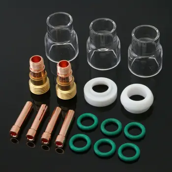 

17pcs TIG Welding Torch Welded Gas Lens For WP-17/18/26 Torch Consumables
