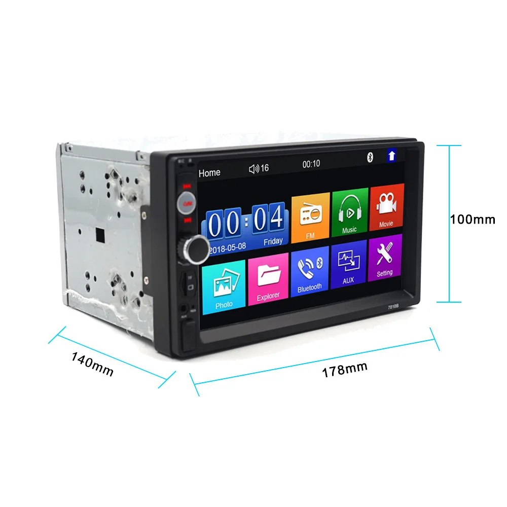 2 din Car MP5 Player Built-in Bluetooth FM AM Rear View Camera Input Steering Wheel-control Audio Video USB Car Universal Radio