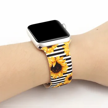 

Graffiti Sport Strap For Apple Watch Band 5 4 40mm 44mm bracelet Silicone Watchband Accessories For iwatch series 3 2 1 38 42mm