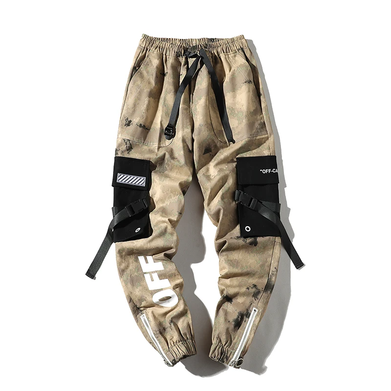 

Autumn Men Casual Camouflage Ribbons Cargo Pants Mens Streetwear Joggers Hip Hop Korean Fashions Designer Camo Sweatpants