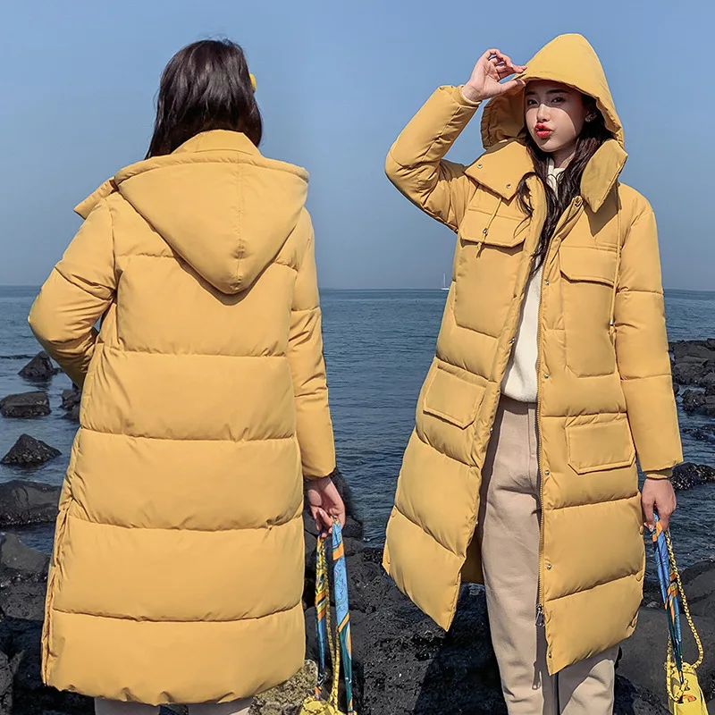 

2019 Winter New Style Long Warm Cotton-padded Clothes Women's Loose-Fit Deconstructable Hooded Korean-style down Jacket Cotton-p
