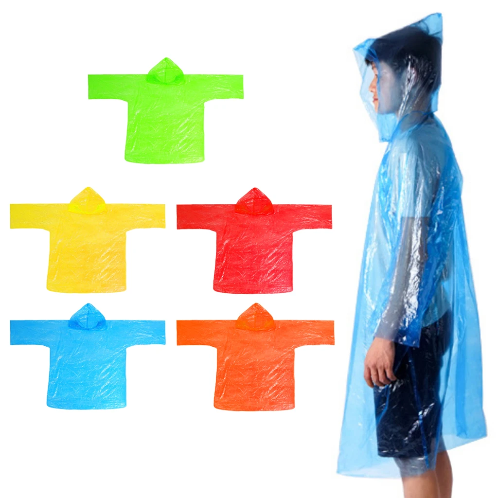 Disposable Waterproof Raincoat Hooded Rain Cover Rain Coat with Storage Bag
