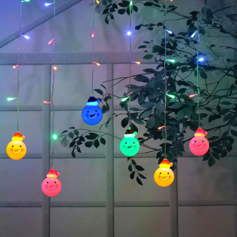 multicolor 3,5 м 96 Светодиодный Рождественский светильник Снеговик стиль Открытый водонепроницаемый Сказочный гирлянда световая гирлянда для гостиной спальни занавес свет - Испускаемый цвет: multicolor