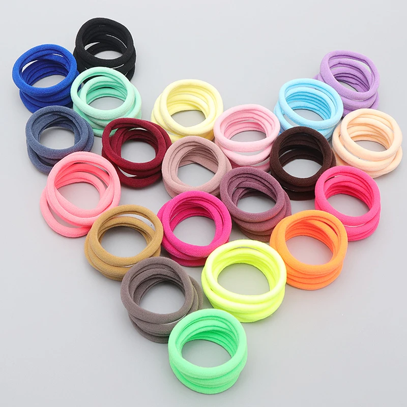 50/100 шт Vrouwen Meisjes 4 см конфеты Kleuren нейлон Elastische Haarbanden Paardenstaart Houder для Elastiekjes Chouchou Hoofdband haar