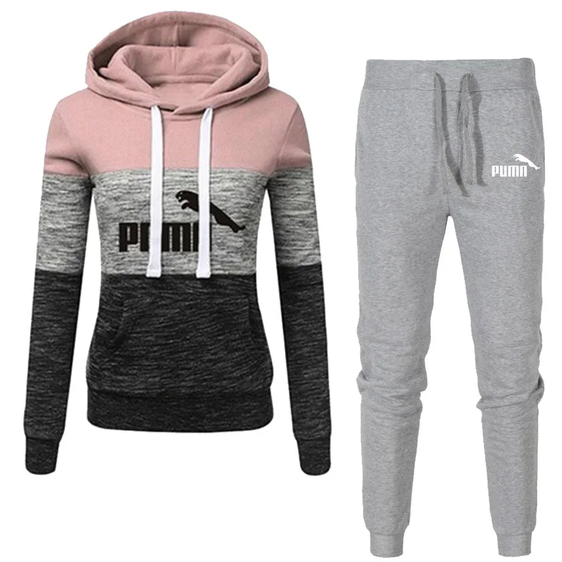 

Women's Tracksuit 2 Piece Set Pullover Hoodie+Pants Sports Suit Female Autumn Winter Sweatshirt Sets Sportswear Suits For Woman