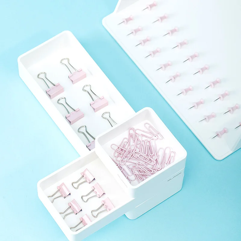 

Deli 78555 Binder Clip Set Push Pin File Test Paper shu jia zi Clip tie piao jia Multi-functional