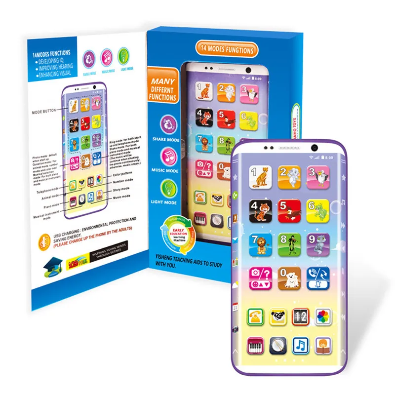 

Toy phone Kids Smart Charging Phone Toy Music Sound Light Mobile Early Educational Toy juguetes brinquedos #4AA27