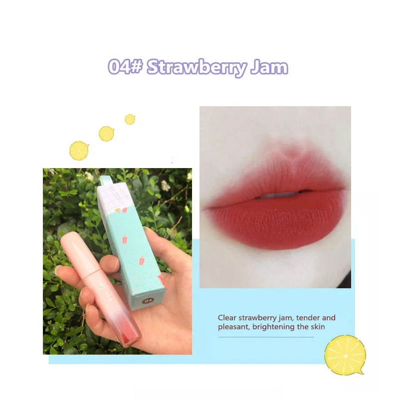 

VONGEE Matte Silky Lipstick Velvet Ice Cream Soft Lip Gloss For Female Gift Long-lasting Liquid Lip Stick Lip Makeup TSLM2