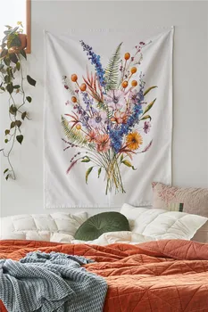 

Dropshipping Zarin Bouquet Tapestry Wall Hanging Hippie Home Decor Blanket Polyester Fabric Bedroom 180×230CM With 6M LED Light