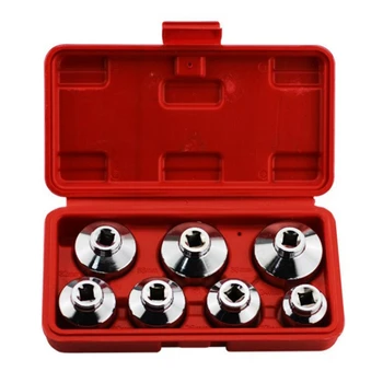 

7-Piece Machine Filter Sleeve Oil Filter Wrench Set Cover Type, Suitable for Mercedes / BMW / Toyota