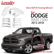 Lealdade chrome peça de automóvel para 2013 2014 2015 2016 2017 2018 dodge ram 1500 espelho retrovisor lateral + 4 maçaneta da porta capa acessórios do carro