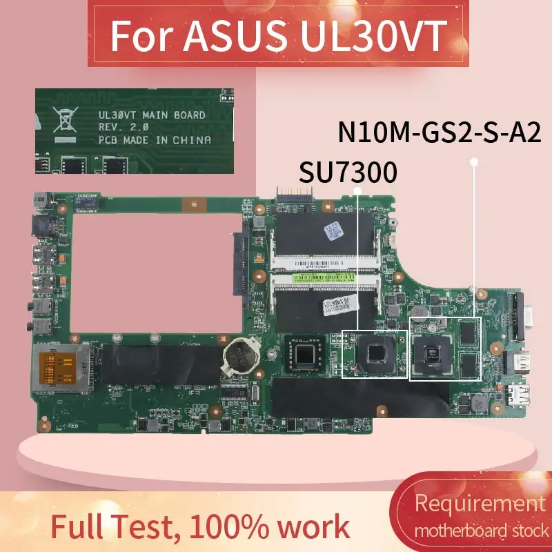 Placa-mãe do Portátil para Asus Notebook Mainboard N10m-gs2-s-a2 Ddr3 Ul30vt Su7300 Rev.2.0 - Imagem 2