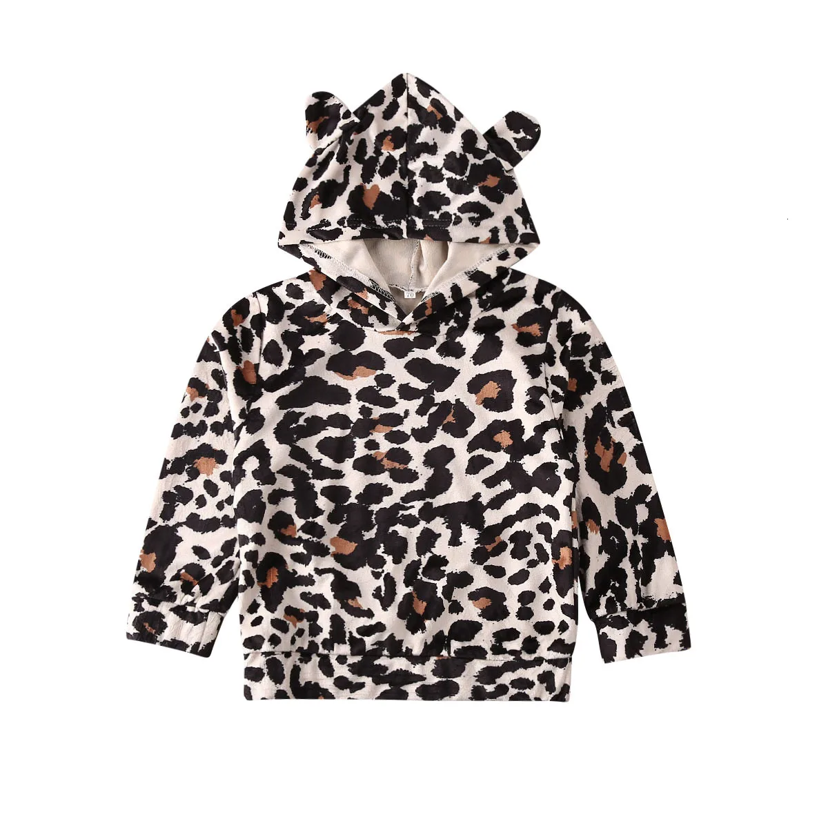 Детская зимняя одежда для маленьких мальчиков и девочек, топы с леопардовым принтом, футболка, одежда для 1-7 лет