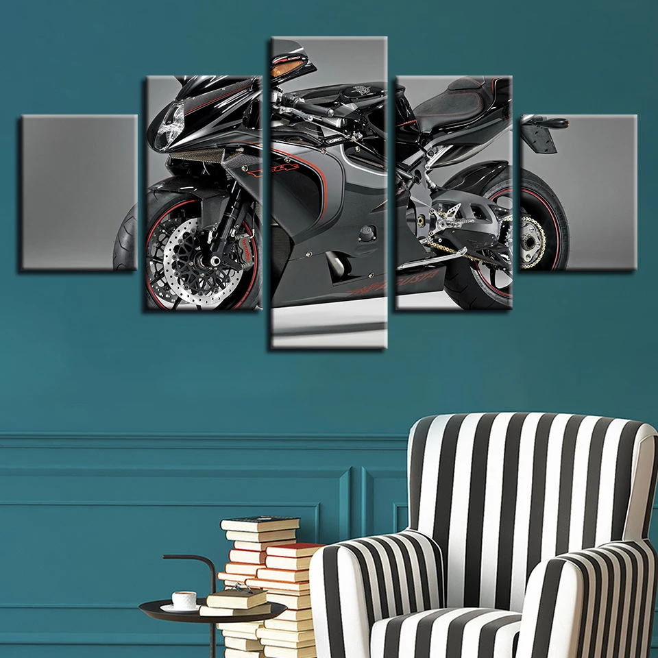 

Powerful Racing Motorcycle Modern Canvas HD Prints Posters Home Decor Wall Art Pictures 5 Pieces Art Paintings No Frame