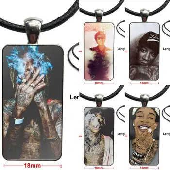 

Glass Pendant Necklace Handmade Half Pendant Rectangle Necklace For Girls Wholesale Wiz Khalifa T.g.o.d