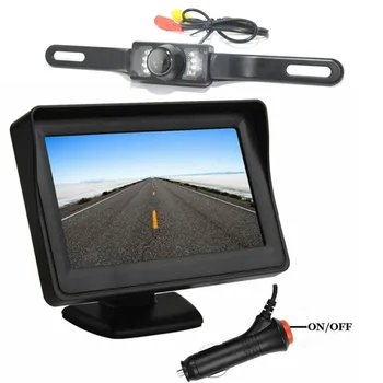 

2020 Hot Sale 4.3 LCD Monitor With Switch Wire + Rear View Camera Waterproof Wide Angle Brand New And High Quality
