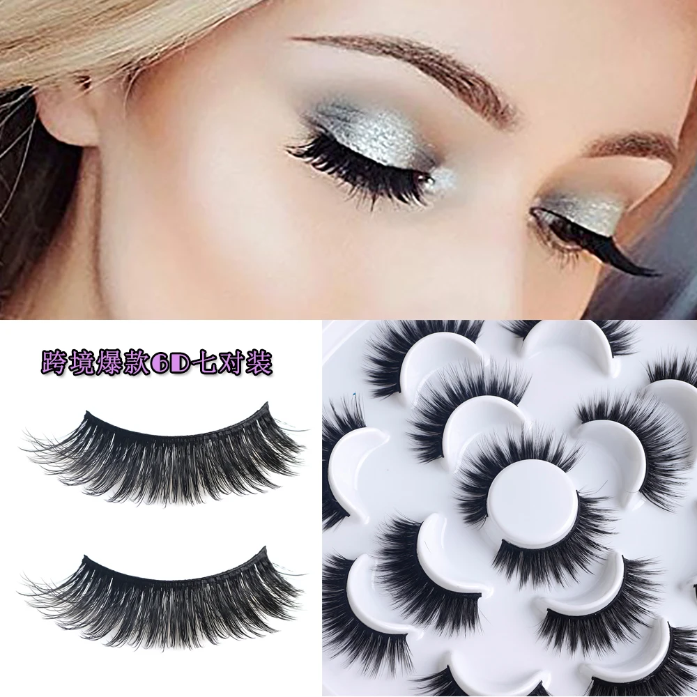 

Buenas 6D false eyelashes 7 pairs flower packing eyelash extensions wholesales large quantity fast shipping free new eyelash 703