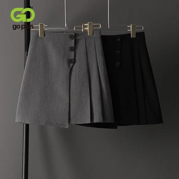 

Summer Women's Skirts Koean Style Pleated High Waist Balck Grey Mini Plus Size Skirts Womans Faldas Mujer Moda 2020