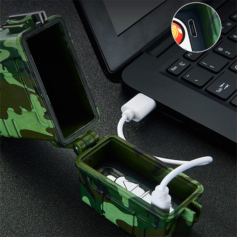 Новинка usb зарядка Зажигалка Открытый водонепроницаемый чехол для сигарет 20 креативный чехол для сигарет с usb зарядкой зажигалки гаджеты для мужчин