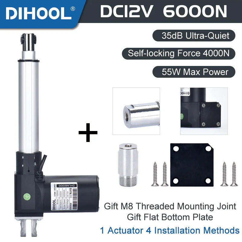 12V Linear Actuator 50mm 800mm 1000mm Stroke Linear Drive Electric Motor 3000N 
