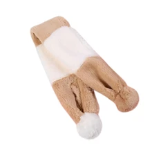 Детский плюшевый шарф для девочек и мальчиков; зимний утепленный шарф с меховым воротником и двойными помпонами; детский ветрозащитный Теплый Шарф-снуд; A40