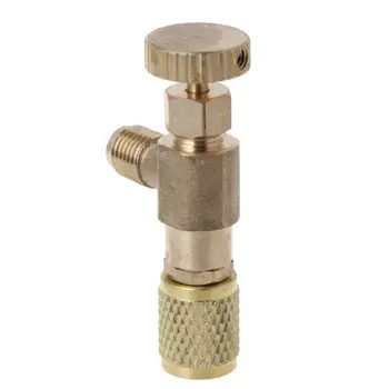 

R22 Air Conditioning Safety Valve Fluoride Charging Quick Coupler Connector Adapters 1/4\" Inch Male/Female Thread Refrigeration