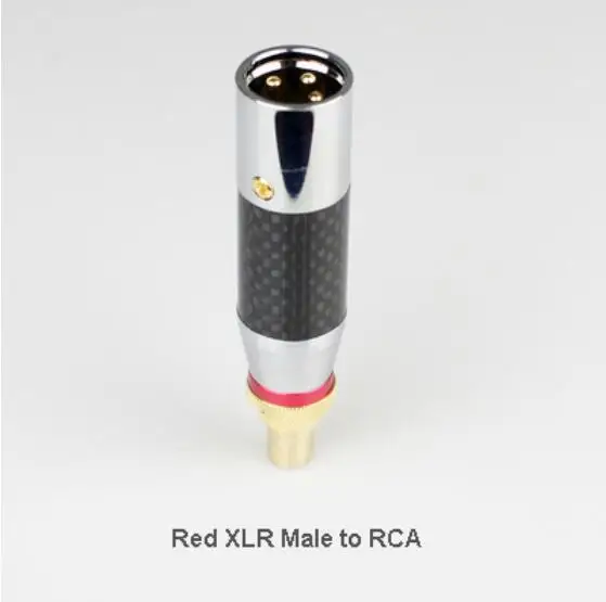 1PC Carbon Fiber Gilded Audio Adaptor XLR 3Pin Male/Female to RCA Female HIFI Audio Adapter Connector Converter G1024 - Цвет: Red XLR Male to RCA