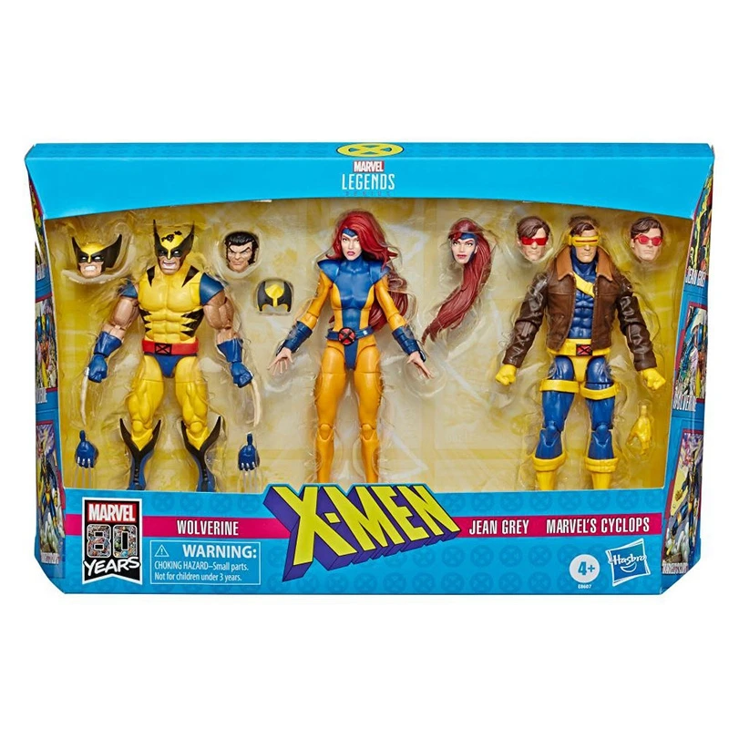 Marvel Legends 80 лет X-men 3 Pack-Росомаха Жан Грей и Циклоп фигурка игрушка Brinquedos Фигурки Модель подарок