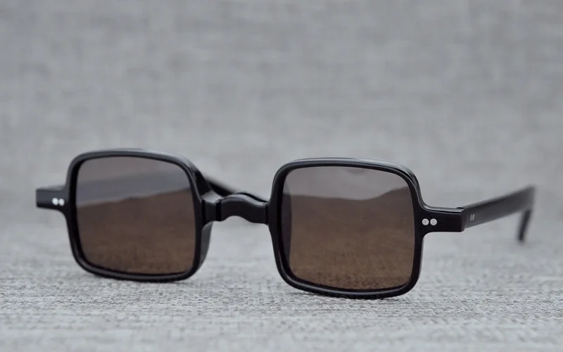 Acetate Vintage Polarized Sunglasses Men Women Brand Designer Square Sun Glasses for Men Retro Small Sunglass Black UV400 Oculos